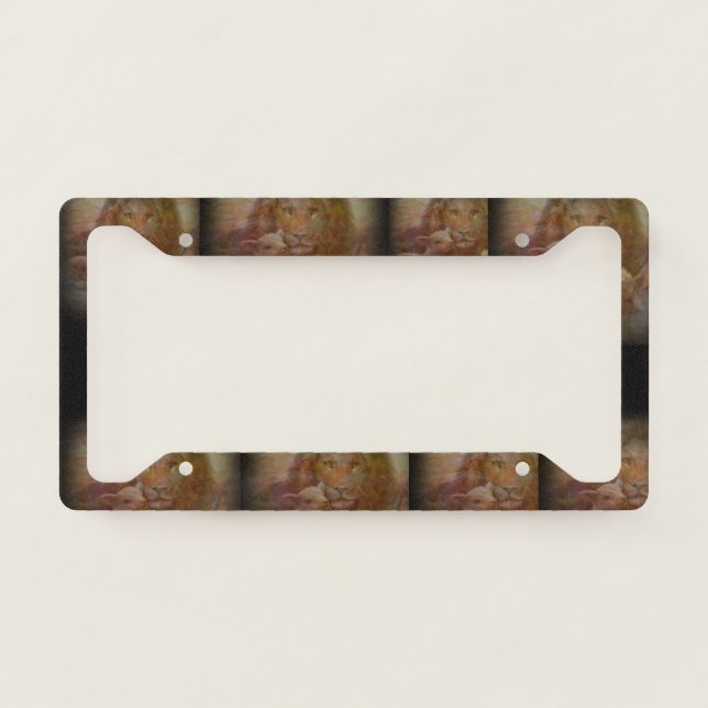Lion and Lamb License Plate Frame (Front)
