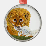 Lion And Lamb Metal Ornament at Zazzle