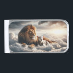 Lion and Lamb Money Clip<br><div class="desc">Lion and lamb in the sky with clouds money clip</div>