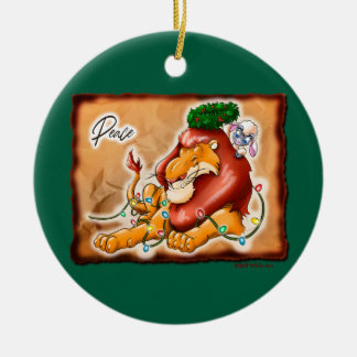 LION AND LAMB PEACE by Jeff Willis Art Ceramic Ornament