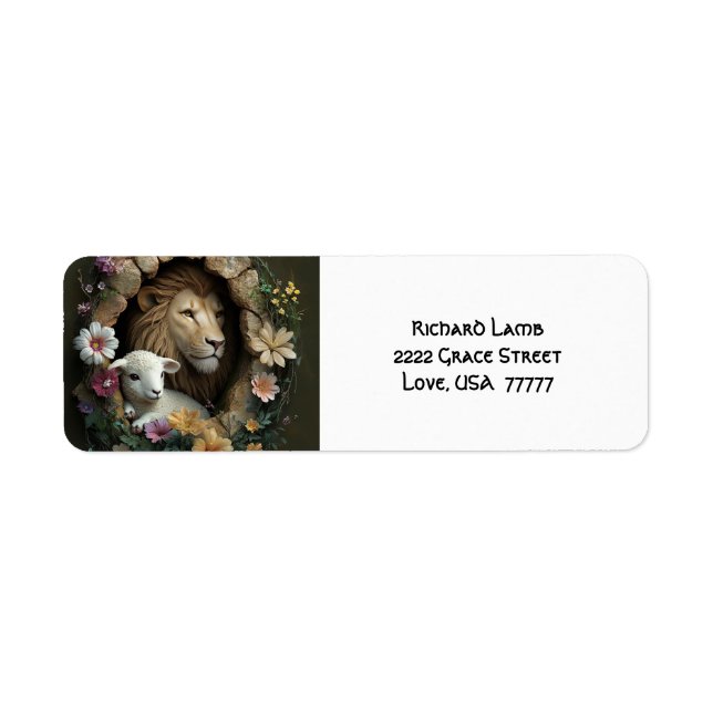 Lion and Lamb Peaceful Floral Stickers (Front)