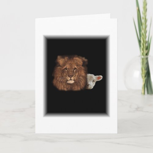 Lion and Lamb Peek Holiday Card