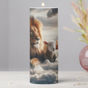 Lion and Lamb Pillar Candle