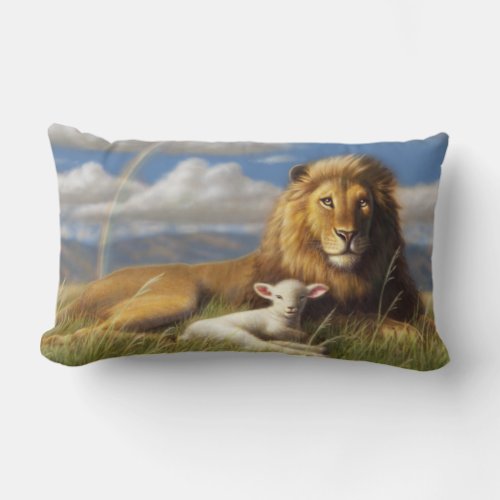 Lion and Lamb pillow