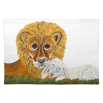 Lion And Lamb Placemat by Squirreldumplings at Zazzle