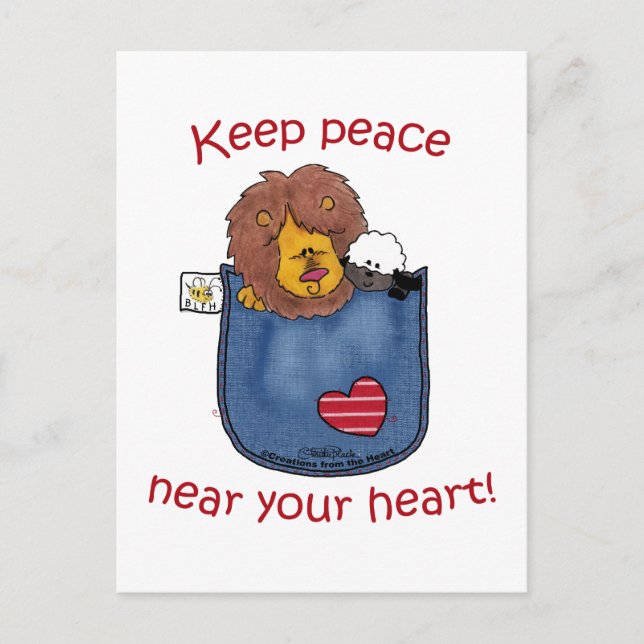 Lion and Lamb pocket pals Postcard (Front)