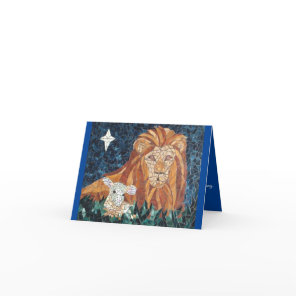 Lion and Lamb Religious Christmas Card