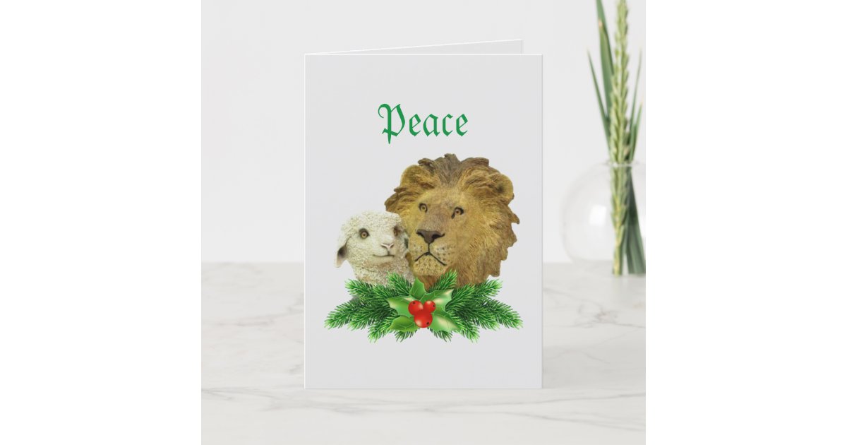 Lion and Lamb Religious Christmas Holiday Card