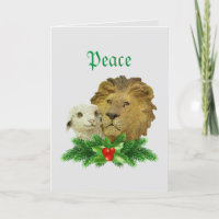 Lion and Lamb Religious Christmas Holiday Card