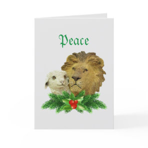 Lion and Lamb Religious Christmas Holiday Card
