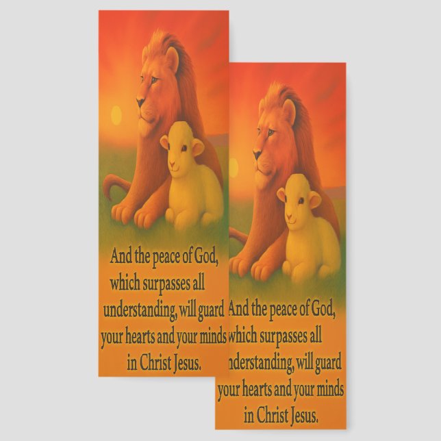 Lion and Lamb Serenity Bookmark (Front & Back)