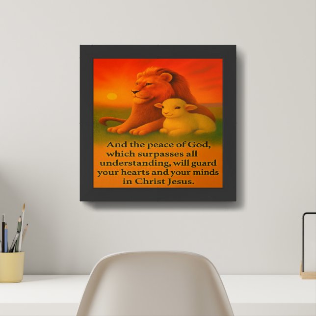 Lion and Lamb Serenity Framed Poster (Home Office)