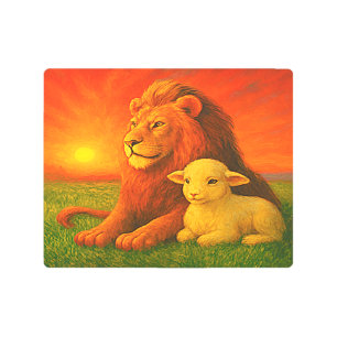 Lion and Lamb Serenity Metal Wall Art