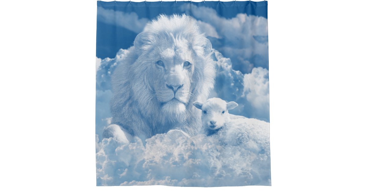 Lion and Lamb Shower Curtain Zazzle
