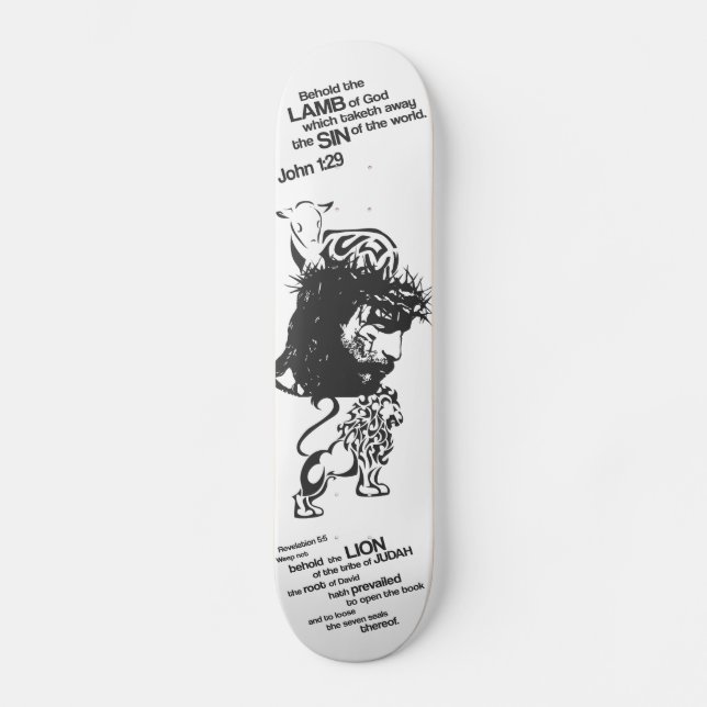Lion and Lamb Skateboard Deck (Front)