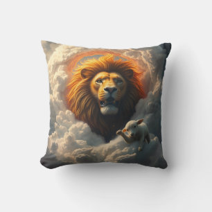 Lion and Lamb Throw Pillow