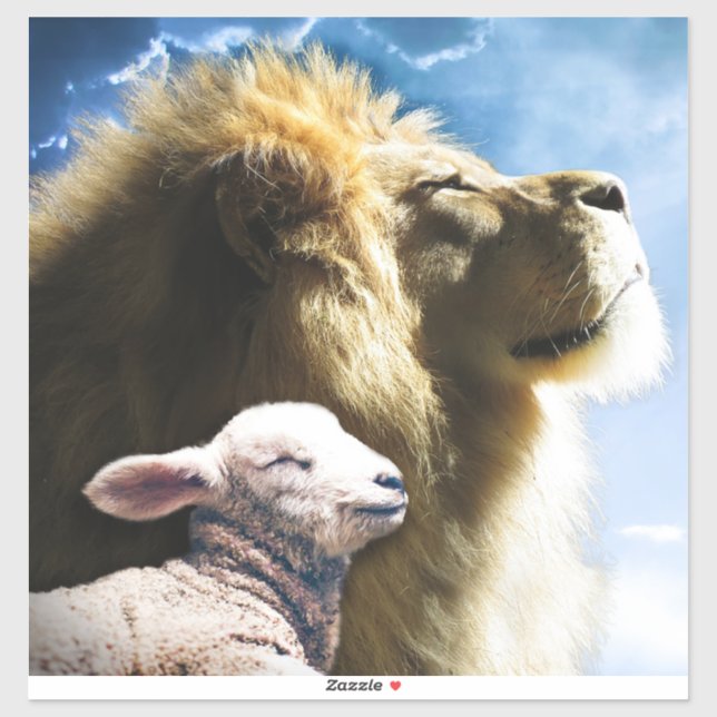Lion and Lamb Vinyl Sticker (Sheet)