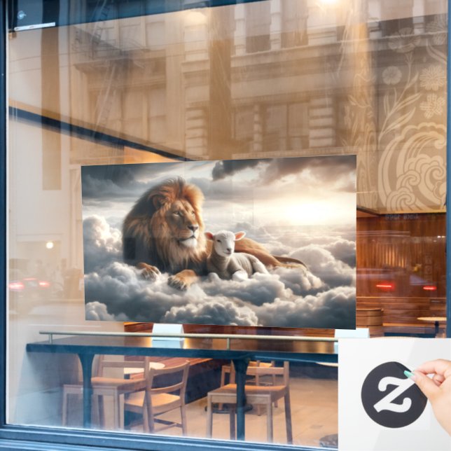 Lion and Lamb Window Cling (Cafe Window)