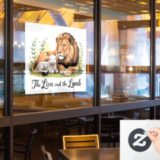 Lion and Lamb Window Cling