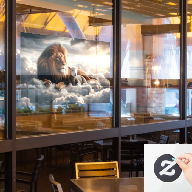 Lion and Lamb Window Cling (Restaurant Window)