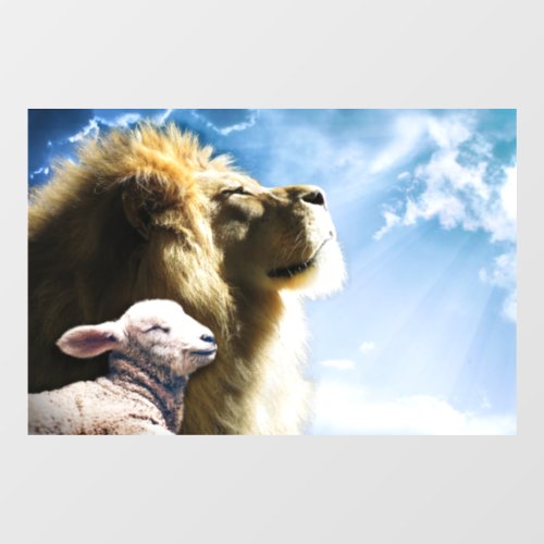 Lion and Lamb Window Cling