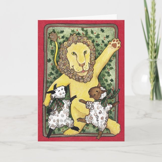 Lion and Lambs, Christmas Card (Front)