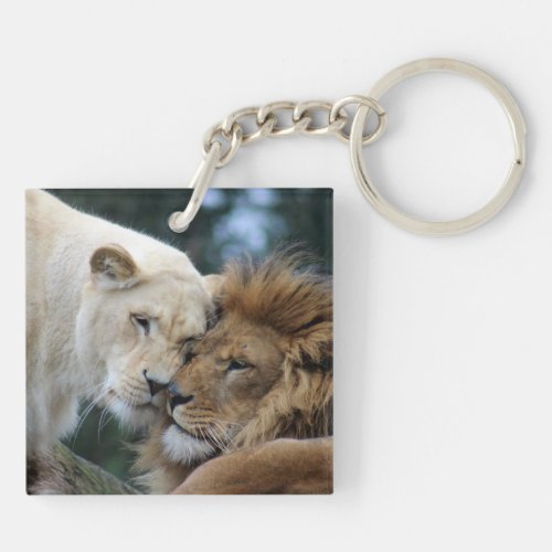 Lion and Lioness Keychain