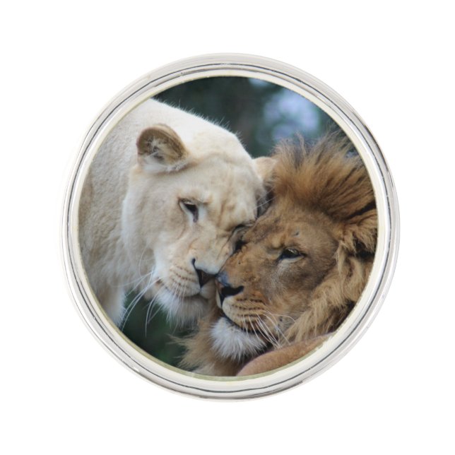 Lion and Lioness Lapel Pin (Front)