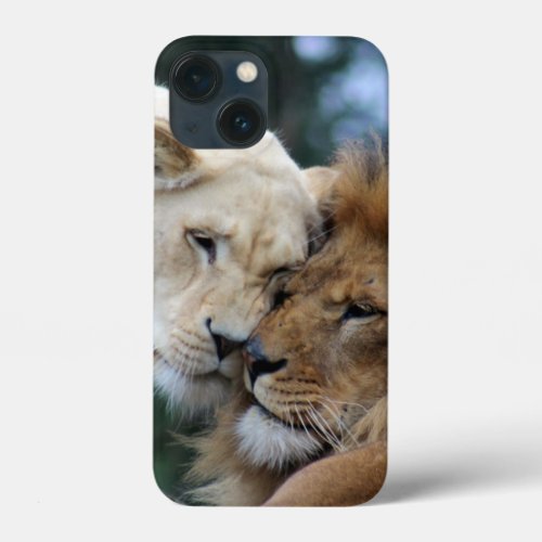 Lion and Lioness Nuzzling iPhone 13 Mini Case