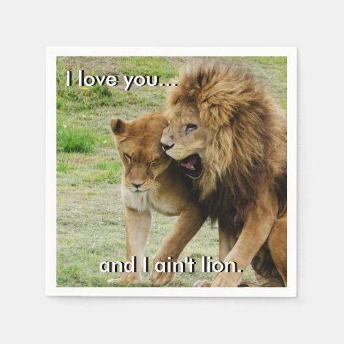 Lion and Lioness Paper Napkins