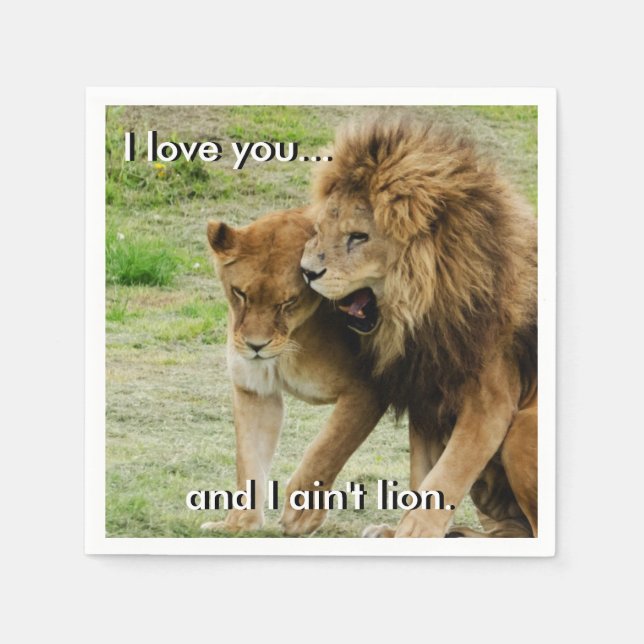 Lion and Lioness Paper Napkins (Front)
