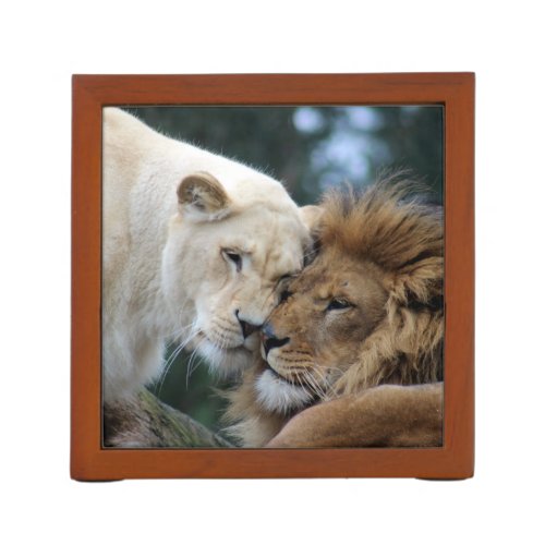 Lion and Lioness Pencil Holder