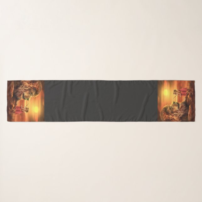 Lion and Little Girls Scarf (Front (Horizontal))