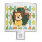 Lion and Monkey on Colorful Argyle Pattern