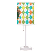 Lion and Monkey on Colorful Argyle Pattern Table Lamp (Right)
