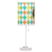 Lion and Monkey on Colorful Argyle Pattern Table Lamp (Left)