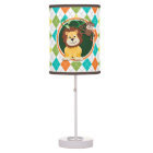 Lion and Monkey on Colorful Argyle Pattern