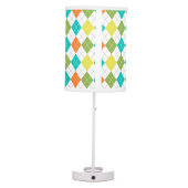 Lion and Monkey on Colorful Argyle Pattern Table Lamp (Back)