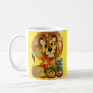 lion and mouse coffee mug