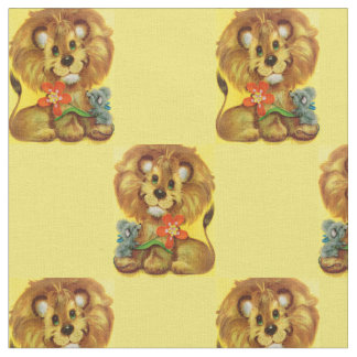 lion and mouse fabric