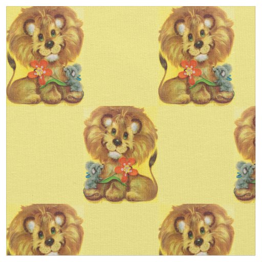 lion and mouse fabric