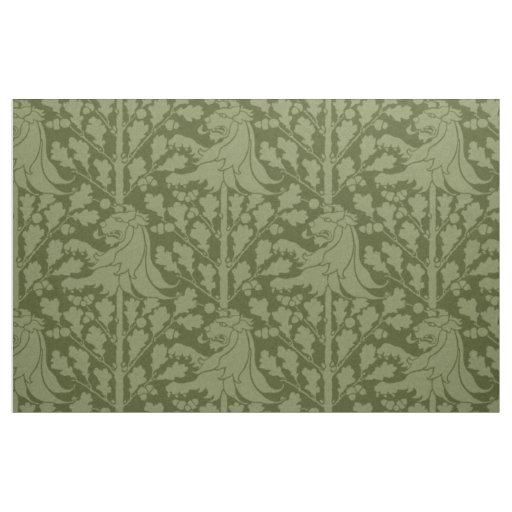 Lion and Oak, Olive Green Fabric
