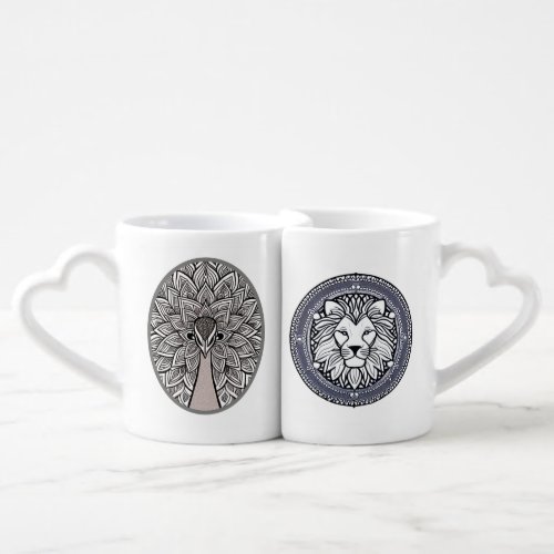Lion and Peacock _ Together At Last Coffee Mug Set