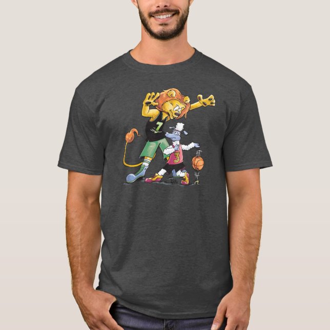 Lion and Sheep Basketball T-Shirt (Front)