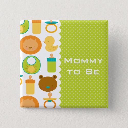 Lion and Teddy Bear Baby Shower Button