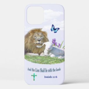 Lion and the lamb Bible verse iPhone 12 Case