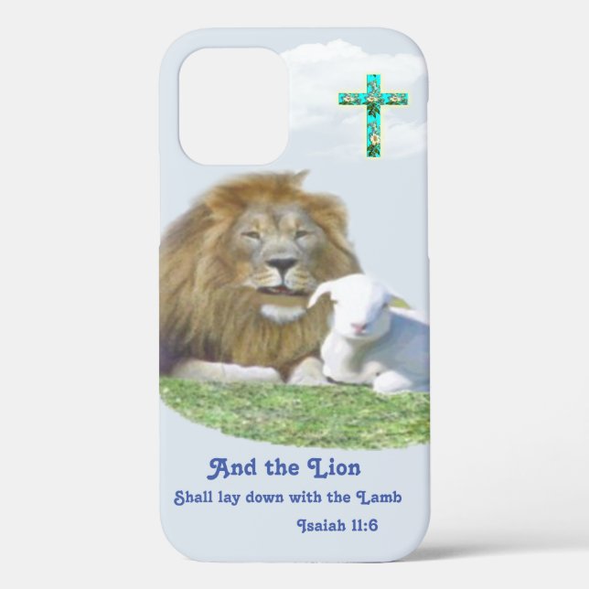Lion and the lamb Bible verse Case-Mate iPhone Case (Back)