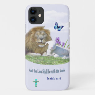 Lion and the lamb Bible verse iPhone 11 Case