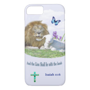 Lion and the lamb Bible verse iPhone 8/7 Case