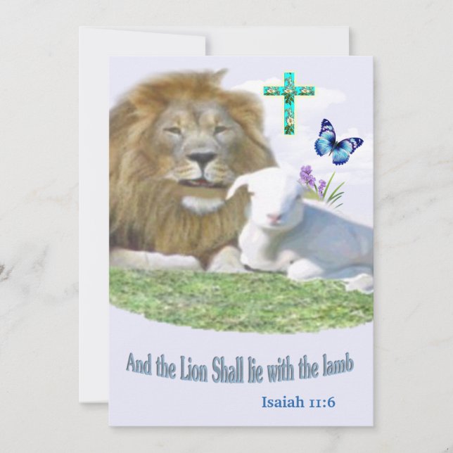 Lion and the lamb Bible verse Invitation (Front)